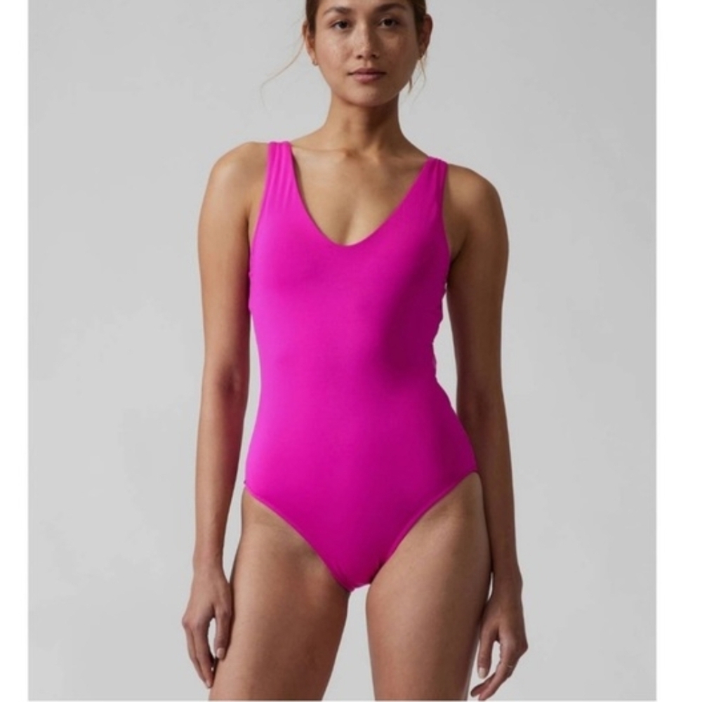 Athleta Fuschia Pink Seychella Women's One Piece Swimsuit Size Medium